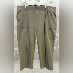d & co. Olive Green Pull-On Stretch Capri Pants size XL NWOT